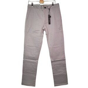 Nifty Genius Men's Gray Straight Leg Flat Front Chino Casual Pants Size 34